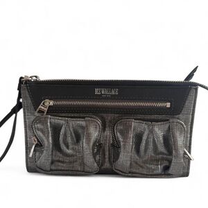 MZ Wallace Black and Silver Clutch